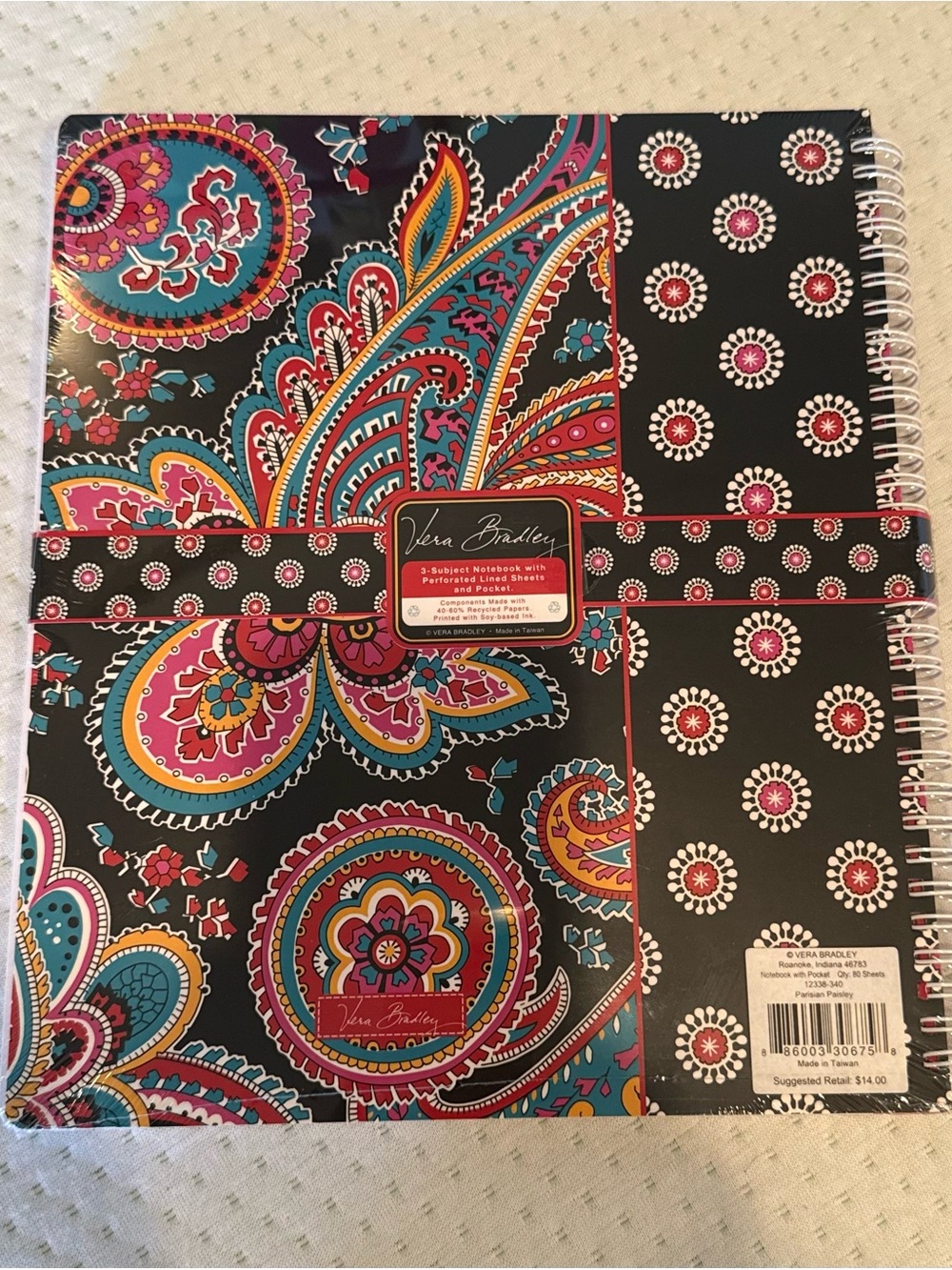 Vera Bradley ‘Parisian Paisley’ Spiral Notebook - Multicolor